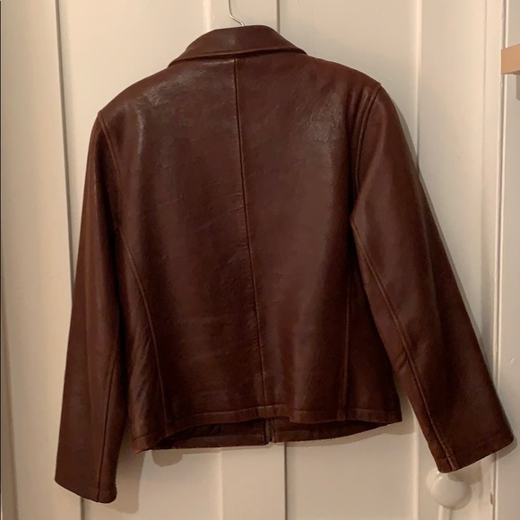 Leather Bomber Style Jacket - Picture 4 of 16